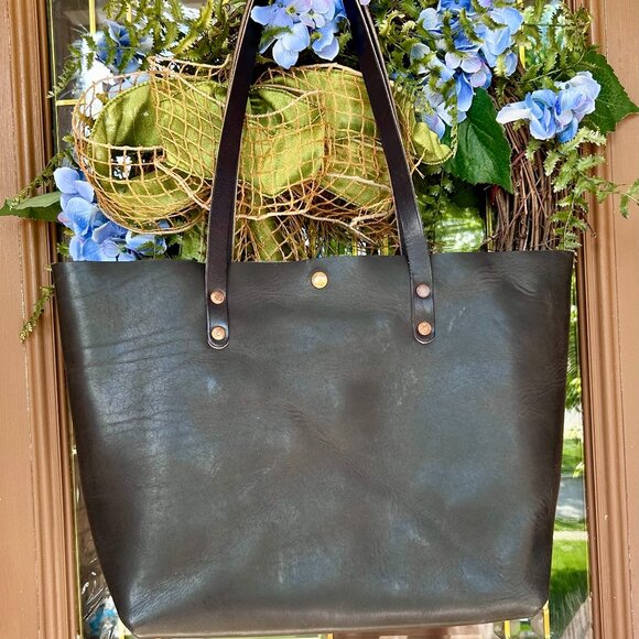 KMM & Co Horween Cobalt Dublin East West Tote - Picture 5 of 16